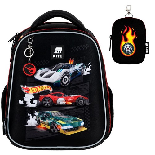 Набір: рюкзак 2від.,2карм.+пенал+сумка для взуття "Kite" Hot Wheels №SET_HW25-555S(4)
