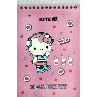 Блокнот пруж. A6 48арк.б/лін. пласт. Hello Kitty HK25-196-1/Kite/(20)