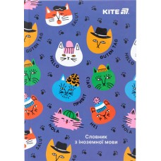Зошит "Словник з іноземної мови" A5 60арк. тв. обкл. Cats №К25-407-2/Kite/(20)