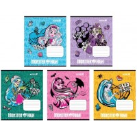 Зошит 12арк. кліт. "Kite" софт тач+УФ лак Monster High №MH25-232(25)(600)