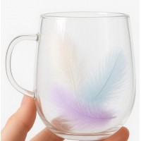 Чашка скло 330мл "Feather" подвійна стінка №R10861(100)