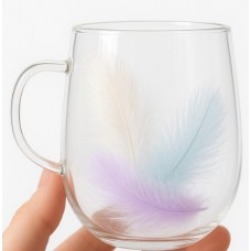 Чашка скло 330мл "Feather" подвійна стінка №R10861(100)