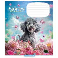 Зошит 12арк. кліт. Школярик "Romantic stories" глітер №012-3464K(30)(300)