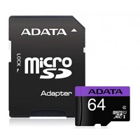 Карта памяти 64 Gb Micro-SDXC (UHS-1) A-Data Premier R-50 Mb/s (adapter) class10