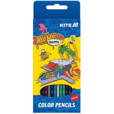 Олівці кольор. 12 кольор. Kite №HW25-054-2 Hot Wheels-2 двостор.(12)(240)