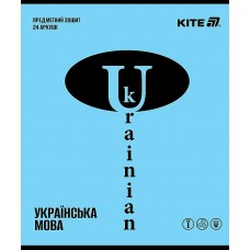 Зошит 24арк. лін. "Kite" Предметка-Укр. мова софт тач+УФ,Bright №K25-240-19