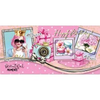 Конверт для грошей "Happy birthday" (дівч.) №2828/Фоліо/(25)