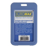 Бейдж "Buromax" №5414-95 вертик. 69х111мм PP+PVC синьо-сірий(10)(100)