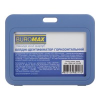 Бейдж "Buromax" №5415-95 горизонт. 101х80мм PP+PVC синьо-сірий(10)(100)