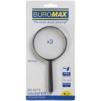 Лупа "Buromax" №BM.4315 пласт.,чорна(12)