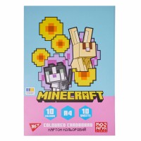 Картон кольор. А4 одностор.10арк./ 10кольор. Minecraft.Spring №955459/Yes/