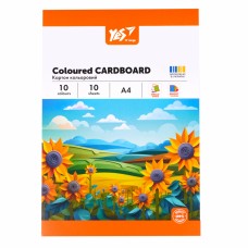 Картон кольор. А4 одностор.10арк. Orange line №954895/Yes/(25)
