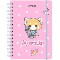 Блокнот пруж. А5 80арк. кліт. тв. обкл. Aggretsuko №AR25-190/Kite/(10)