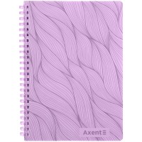 Блокнот пруж. А5 80арк. кліт. пласт. обкл. бузковий №8472-4-A/Axent/(5)(50)