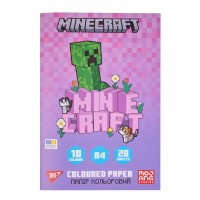 Папір кольор. А4 одностор. 20арк./ 20кольор. Minecraft.Spring №955461/Yes/