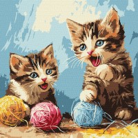 Картини по номерах акрил. "Клубочки" 30х30см №KHO6721/Ідейка/