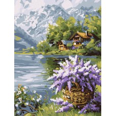Картини по номерах акрил. "Бузковий кошик" 30х40см №KHO6357/Ідейка/