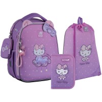 Набір: рюкзак 2від.,2карм.+пенал+сумка для взуття "Kite" Hello Kitty №SET_HK25-55