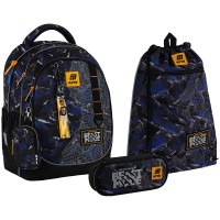 Набір: рюкзак 2від.,2карм.+пенал+сумка для взуття "Kite" Beast Mode №SET_K25-700M-4