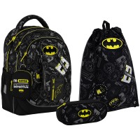 Набір: рюкзак 2від.,2карм.+пенал+сумка для взуття "Kite" BDC Batman №SET_DC25-700M