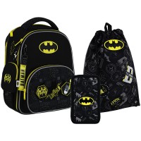 Набір: рюкзак 1від.,2карм.+пенал+сумка для взуття "Kite" Batman №SET_DC25-556M