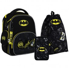 Набір: рюкзак 1від.,2карм.+пенал+сумка для взуття "Kite" Batman №SET_DC25-556M