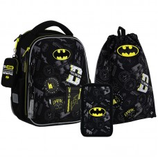 Набір: рюкзак 2від.,2карм.+пенал+сумка для взуття "Kite" DC Batman №SET_DC25-555S