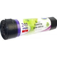 Пакети для сміття "Stella" 240л 5шт чорн. LDPE(20)