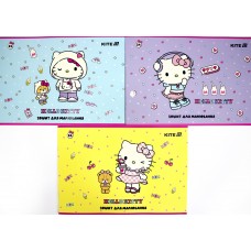Альбом для малюв. на скобі 24арк. софт тач+УФ лак "Hello Kitty" №HK25-242-1/Kite/(20)(160)