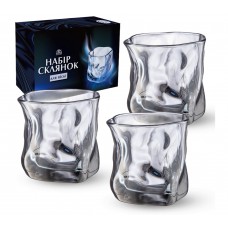 Набір стаканів скло (6шт) 260мл (віскі) графіт №768-18
