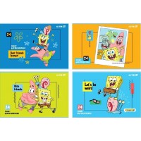 Зошит для малюв. на скобі 24/100 A4 "SpongeBob SquarePants" УФ лак + глітер №LO25-(25)