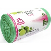 Пакети для сміття "Sweet home/Anna Zaradna" 35л 100шт міцні,зелені №4123