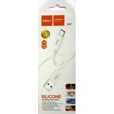 Кабель USB > microUSB HOCO X87 Magic silicone white