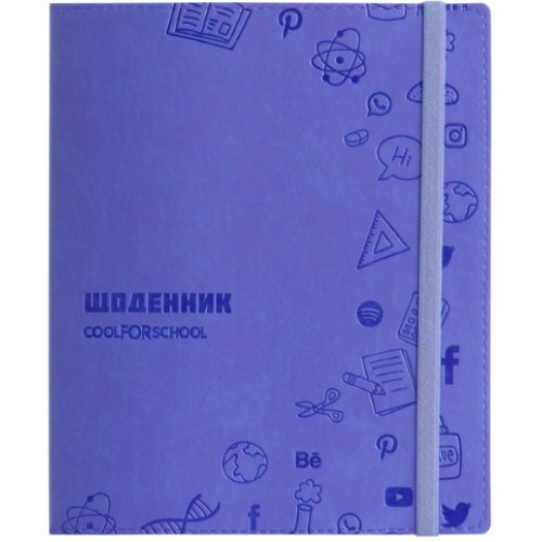 Щоденник шк. шкірзам. В5 "CoolForSchool" №CF29936-24 з тисненням 48арк,темно-синій(36)