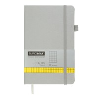 Блокнот А5 96арк. кліт. обкл. шкірзам. "Etalon" срібний №BM.291160-24/Buromax/