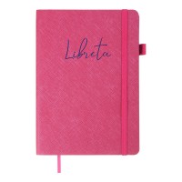 Блокнот А5 96арк. кліт. обкл. шкірзам. "Libreta" малиновий №BM.295117-29/Buromax/