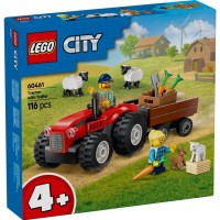 Конструктор "LEGO" Червоний фермерський трактор із причепом і вівцями №60461