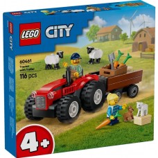 Конструктор "LEGO" Червоний фермерський трактор із причепом і вівцями №60461