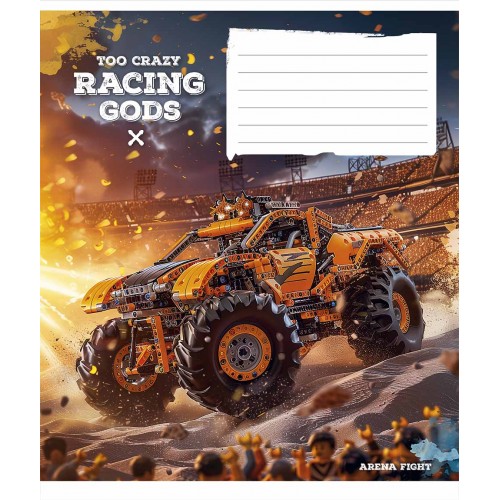Зошит 12арк. кліт. Школярик "Racing gods" ВД-лак №012-3469K(30)(300)