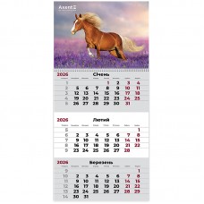 Календар кварт. настін. "Axent" "Horses 2" 2026,1 пружина №8801-26-15-А(10)