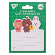 Блок/зам. липк. краєм фігурний 40арк. "Yes" Line Friends №170332(12)(144)