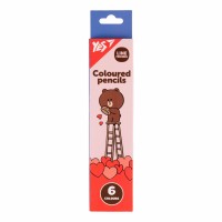 Олівці кольор. 6 кольор. "Yes" №290726 Line Friends. Choco(24)