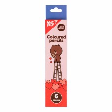 Олівці кольор. 6 кольор. "Yes" №290726 Line Friends. Choco(24)