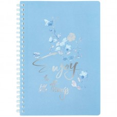Блокнот на пруж. А5 80арк. кліт. пласт. обкл. "Flower Sym 2" №8033-6-A/Axent/
