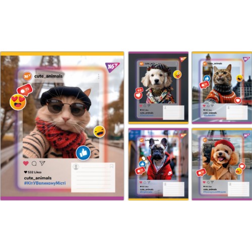 Зошит 24арк. кліт. YES Cute animals №767729(20)(320)