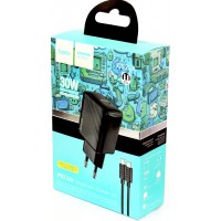 Зарядний пристрій Hoco №CS22A швидка зарядка USB+Type-C 30W black