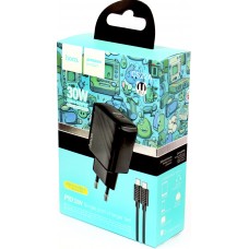 Зарядний пристрій Hoco №CS22A швидка зарядка USB+Type-C 30W black