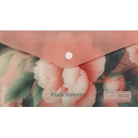 Папка-конверт "Buromax" №BM.3853-10 DL Arabeski на кнопці,матов. напівпрозор.,рожева(12)