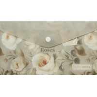 Папка-конверт "Buromax" №BM.3853-20 DL Arabeski на кнопці,матов. напівпрозор.,св.-сіра(12)