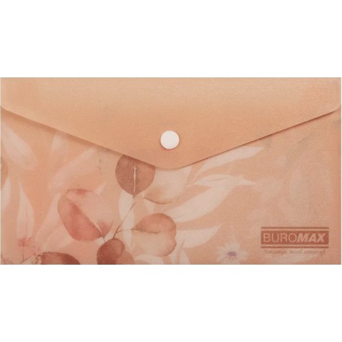Папка-конверт "Buromax" №BM.3853-46 DL Arabeski на кнопці,матов. напівпрозор.,персикова